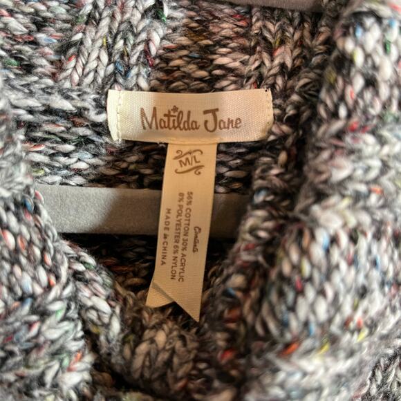 Matilda Jane Evening Stroll Sweater Womens Size M/L Gray Knit Tunic Turtleneck - Picture 8 of 11